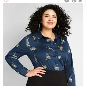 ModCloth Zebra print Button Down Shirt